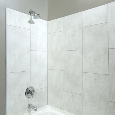 Find the Perfect Shower Wall White & Cream Tile | Wayfair